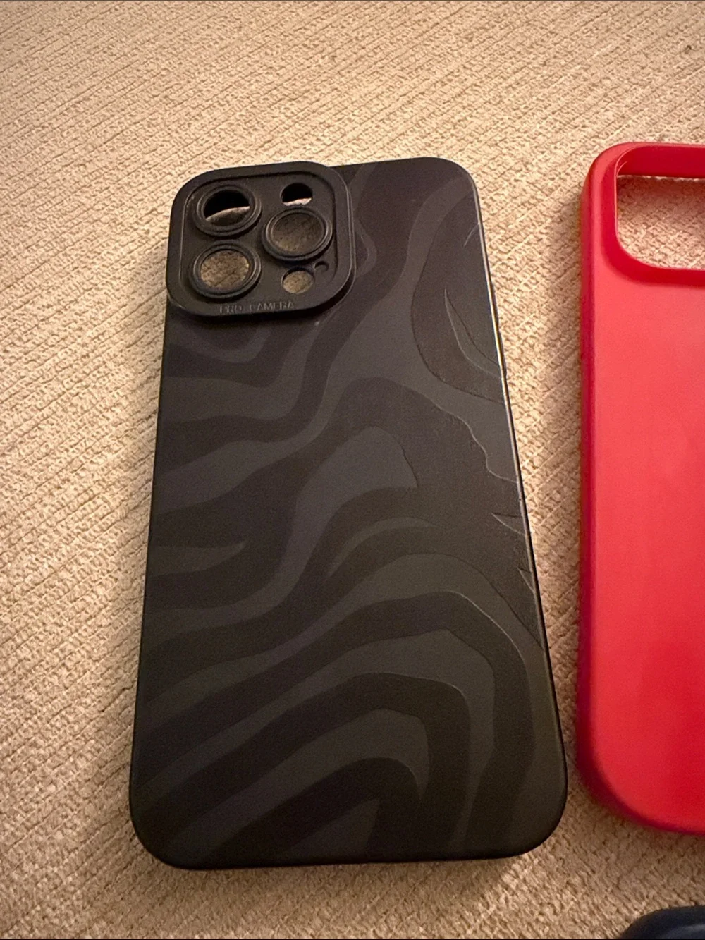 (4) Silicone Phone 14 Case Bundle - Red, Green, Blue, Black Striped